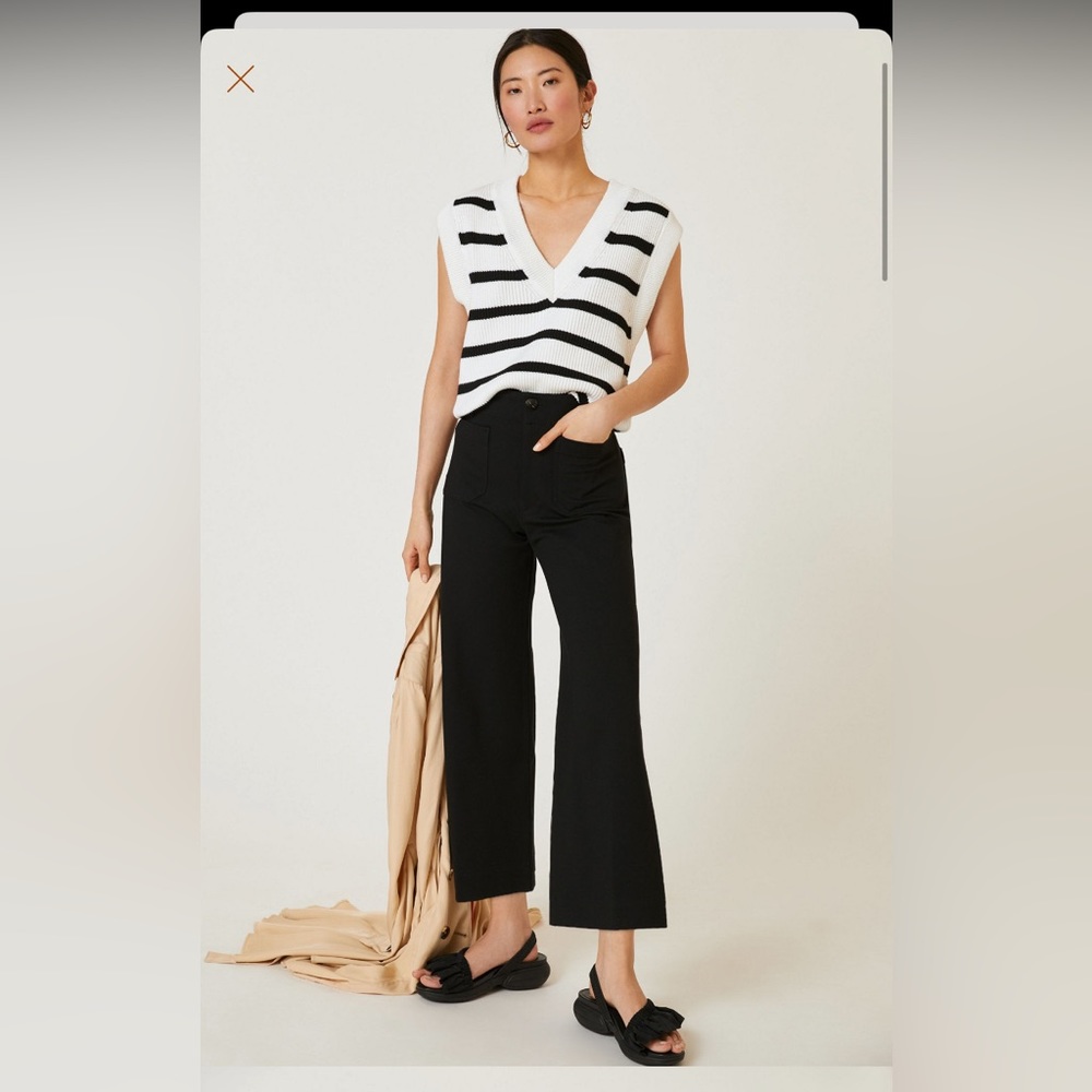 Anthropologie The Colette Cropped Wide-Leg Ponte Pants by Maeve